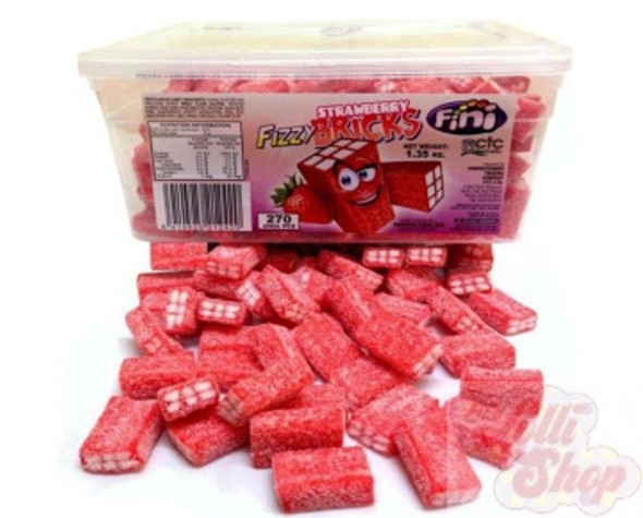 Fini Fizzy Strawberry Bricks 100g Fini Fizzy Strawberry Bricks 100g