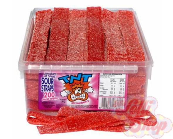 TNT Sour Straps Strawberry 100g TNT Sour Straps Strawberry 100g