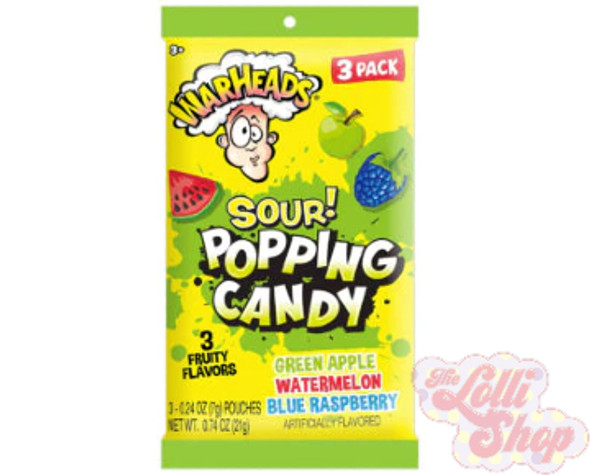 Warheads Sour Popping Candy 3pk 21g